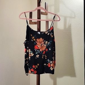 Black floral camisole top
